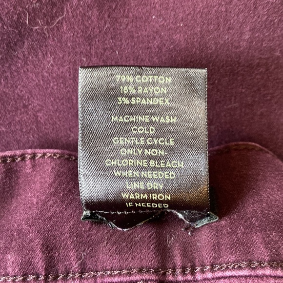 ANN TAYLOR Modern Jeans Pants Skinny Straight Purple Plum Denim Stretch - Picture 7 of 11